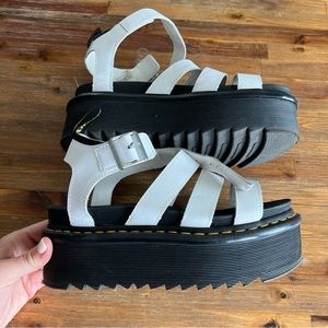 Dr martens white platform sandals size 39 or 8